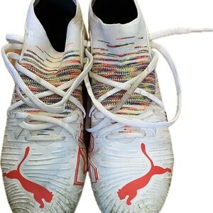 Puma Future White and Red Soccer Cleats